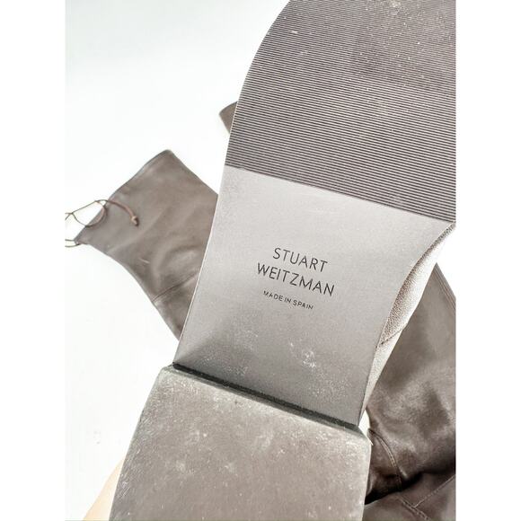 Stuart Weitzman Brown Leather Lowland Low Over The Knee Boots Size 6B - Picture 6 of 6